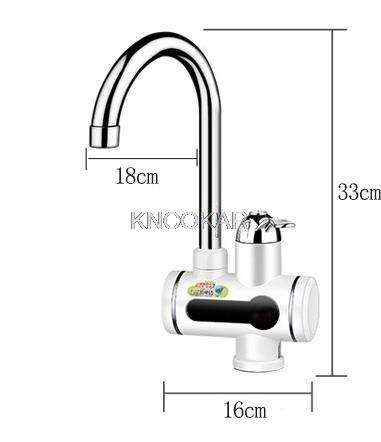 Instant Electric Water Heater Kitchen Basin Faucet Tankless Waterproof And Cold Bathroom Mixer Water Taps Single Handle 220V: white