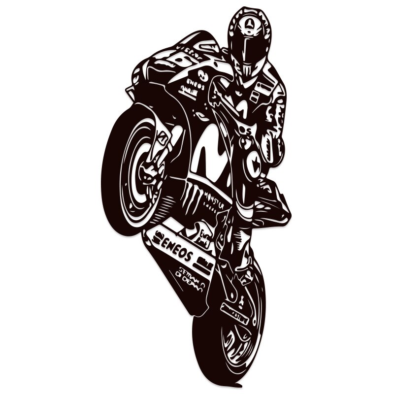 Rossi Motocross Racer naklejka samochodowa DIY winylowa naklejka na ścianę naklejka czarna sztuka salon naklejki do domu Windows dekoracyjny obraz: QTL7852-1 / 20x40cm