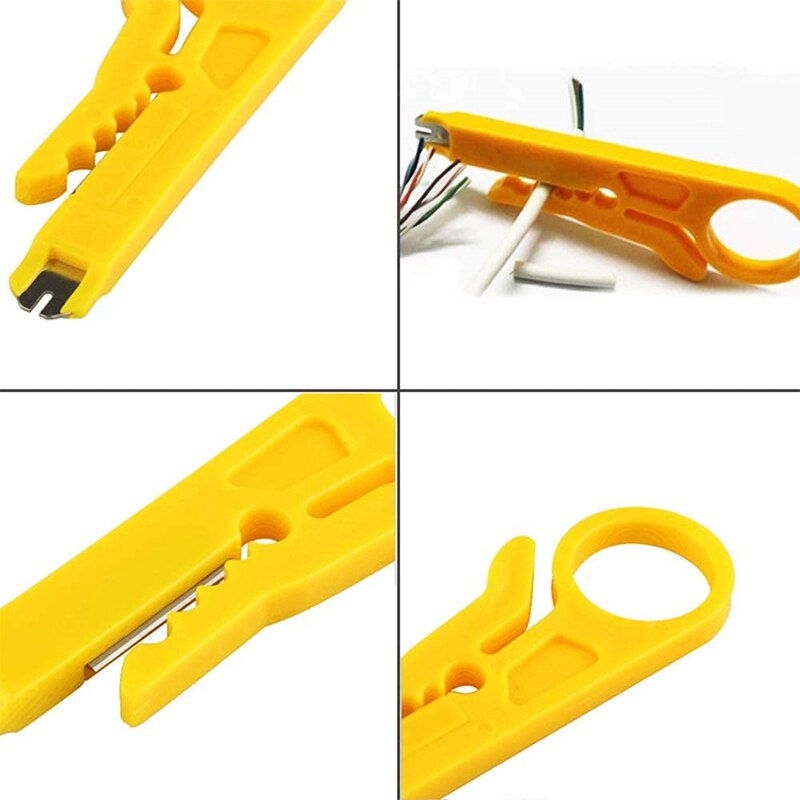 HTOC Mini Wire Stripper Krimptang is geschikt voor RJ11 RJ45 Netwerkkabel Telefoonlijn Computer UTP Crimper (3PCS)