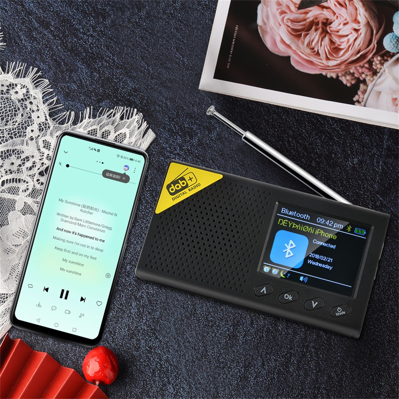 Radio Portable Bluetooth Digital Radio Music Player DAB/DAB+ And FM Receiver Rechargeable Lightweight Home Mini Radio