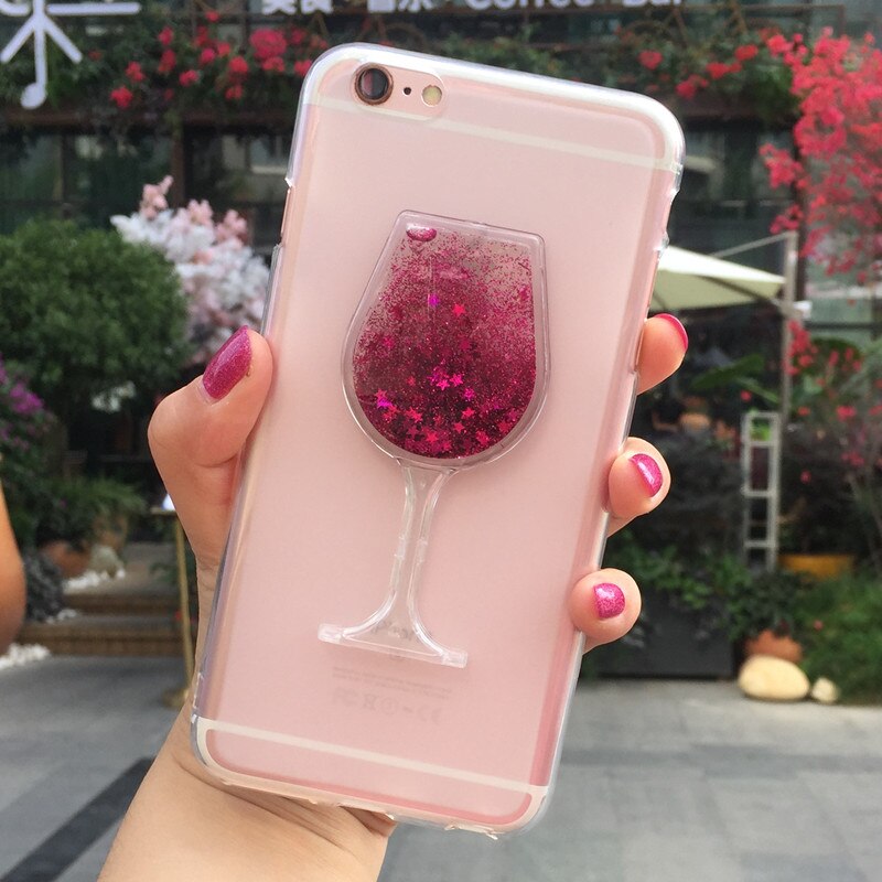 Glitter Liquid Case for TP-Link Neffos X9 C9A C5A Wine Glass Case for TP-Link Neffos C9 Silicone Soft Phone Cases Back Cover