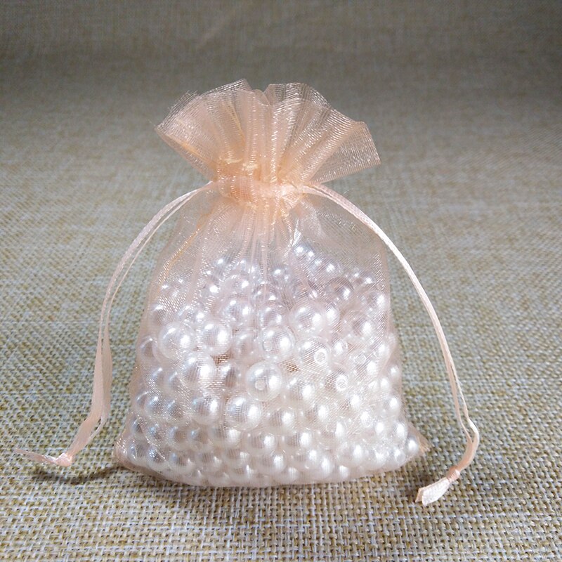 100pcs/lot 5x7 7x9 9x12CM Organza Bags Wedding Party Christmas Decoration Drawstring Bag Pouch Jewelry Packaging Bags