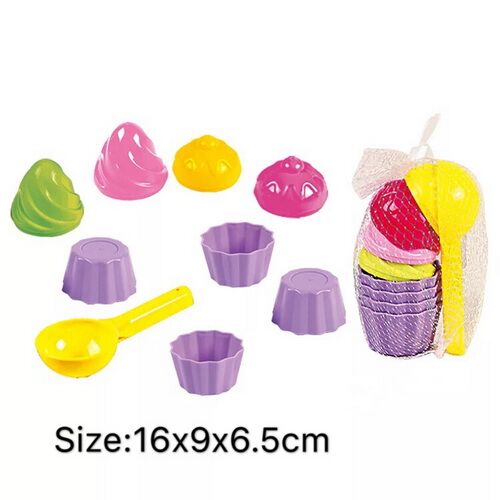 Kids Baby Strand Zand Speelgoed Kleine Cakevorm Lepel Ijs Pudding Strand Spelen Zand en Sneeuw Spelen: 9PCS