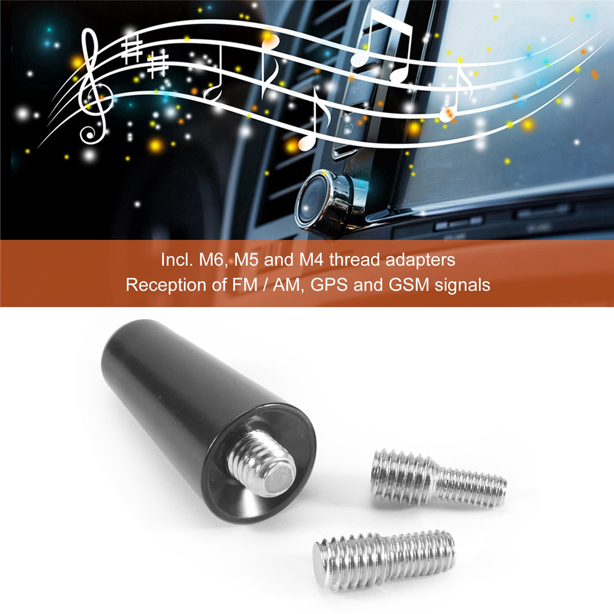 Antenna 3 Cm Roof Antenna Short Pole Antenna Car Pole Antenna Short Adapter Radio Foot