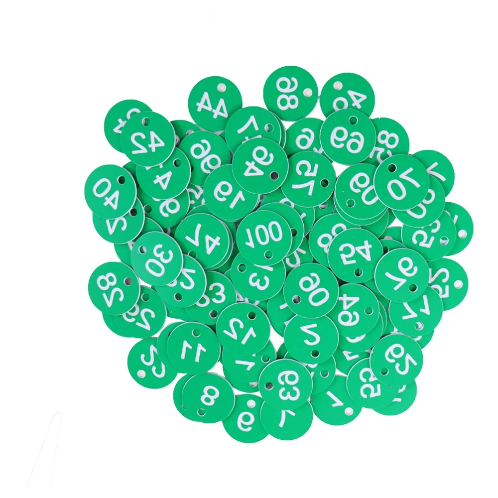Étiquettes de ruche pour bétail et apiculture, signe numéroté, ensemble d'outils de jardin, équation rouge, marché, boîte d'accouplement, , attro, 1-100: green