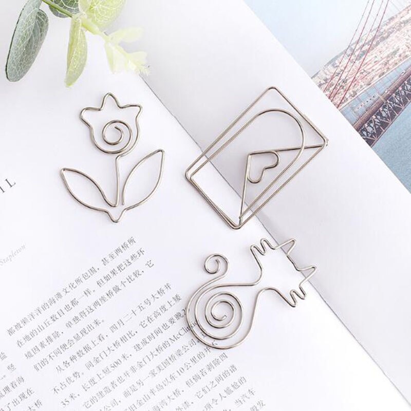 1pc dessin animé Animal trombone forme métal argent signet Message dossier Graduation bureau apprentissage papeterie