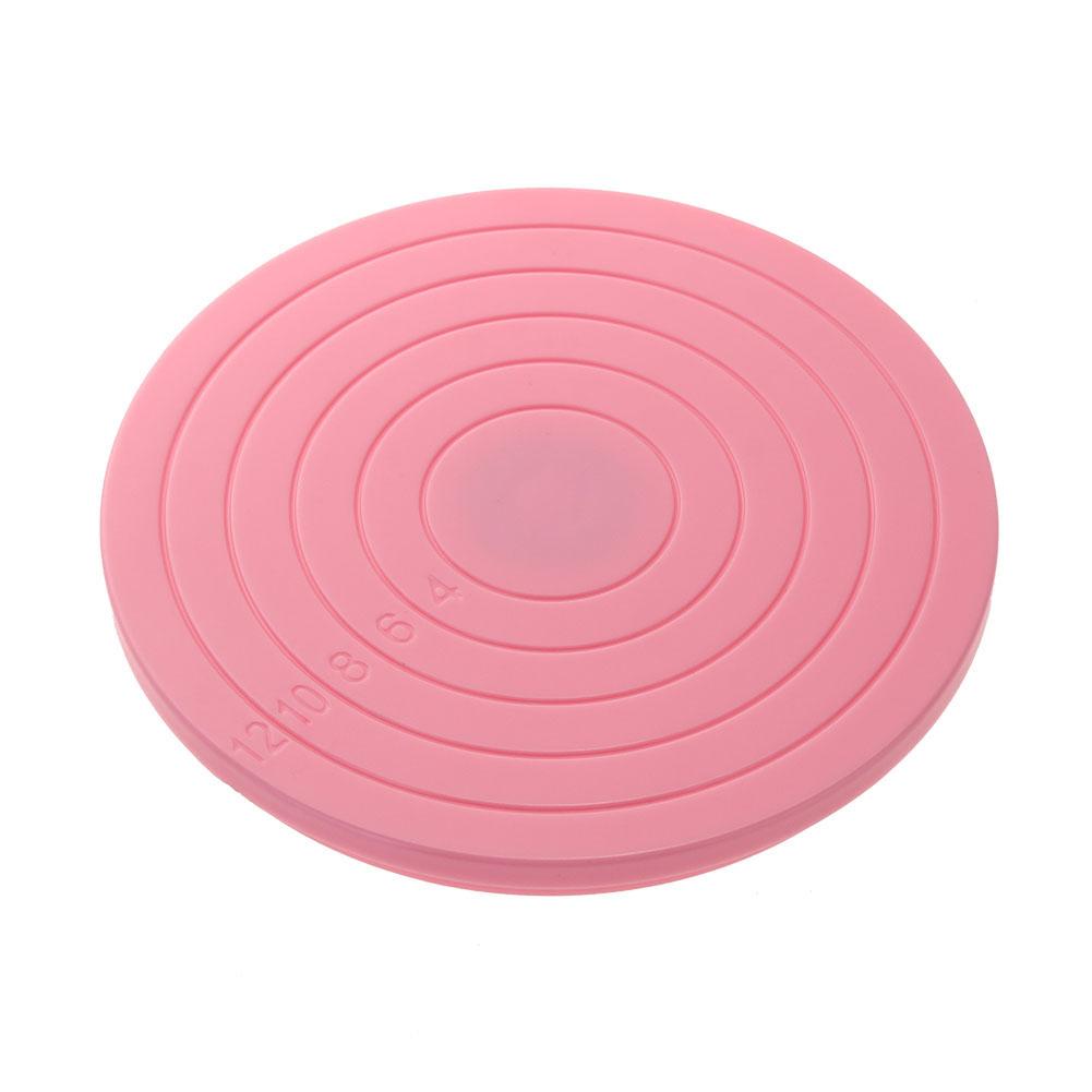 Decoração de bolo giratória de plástico de 14cm, base giratória para decoração de bolo, plataforma giratória de açúcar, mesa rotativa e decorativa de cozinha cozimento demais