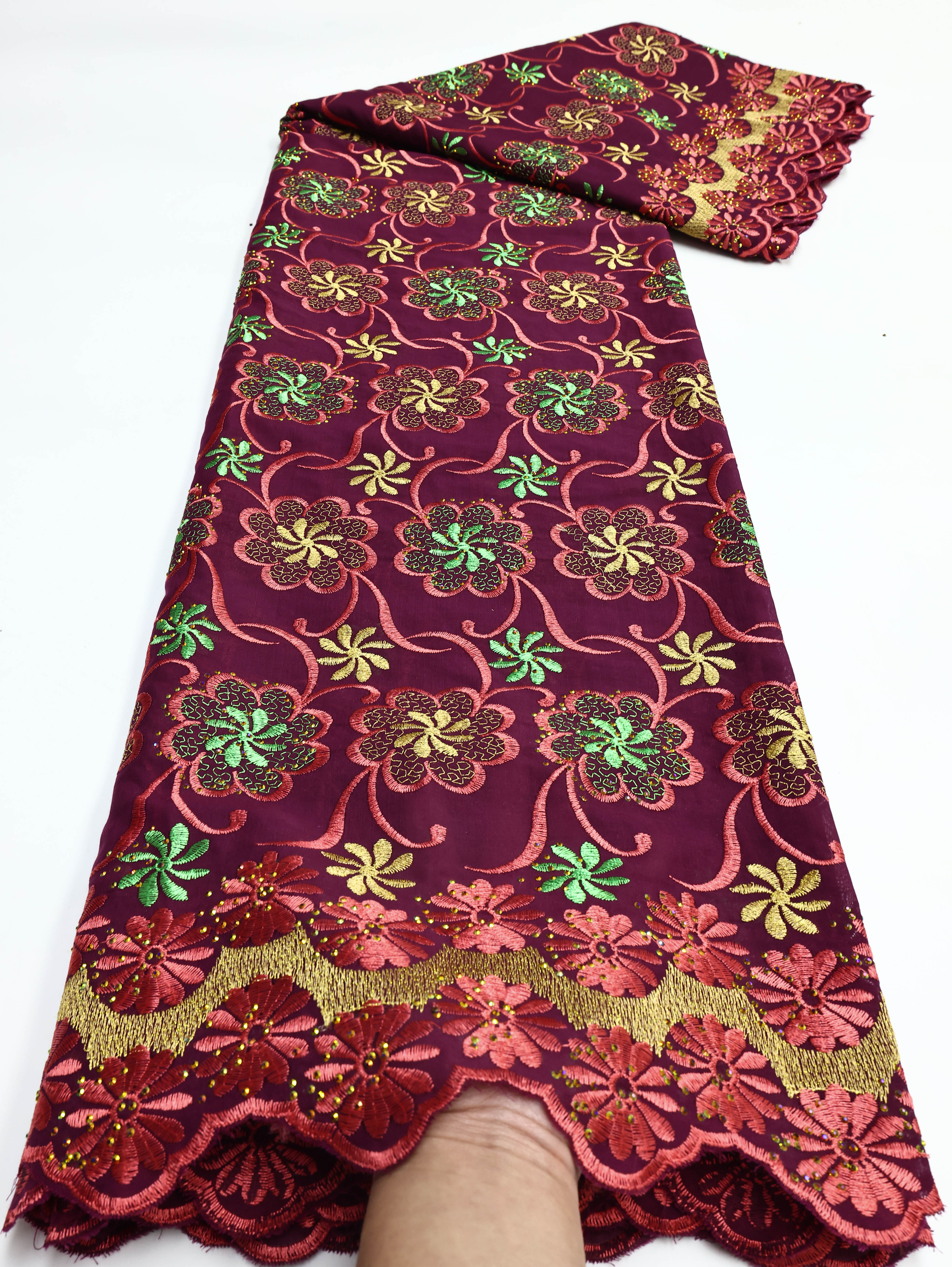 2025 Afrikaanse Nigeriaanse Tule Kant Stof Katoen Damast Guipure Formele Prom Party Gown Dress 5 Yards: oranje