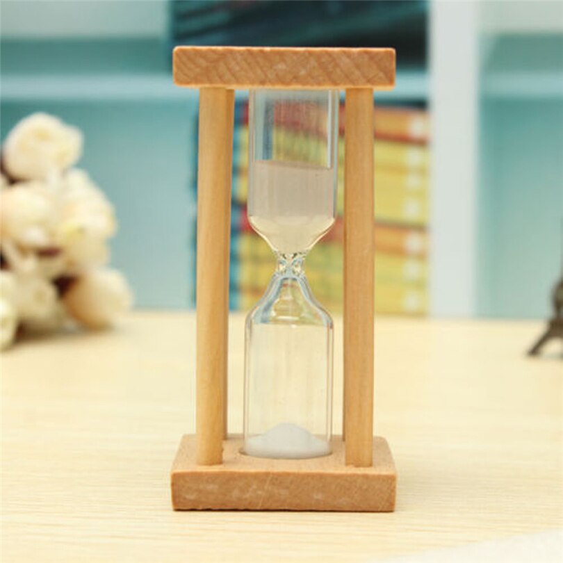 1 stk 1/3/5 minutter timeglas træ timeglas sand timer ur sandglas te timere krystal håndværk fødselsdag for børn  j30