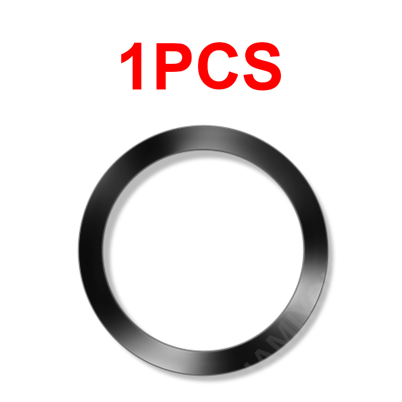 10-1 szt. Samoprzylepny metalowy pierścień arkusz żelaza naklejka na etui na iPhone'a Apple Magsafe magnetyczny pierścień do ładowania bezprzewodowego dla IPhone 15: Black