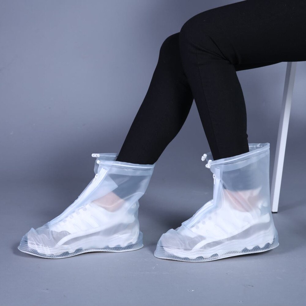 1 par regnsko støvler dækker skridsikre oversko vandtæt genanvendelig cykling unisex vandrestøvler til mænd kvinder