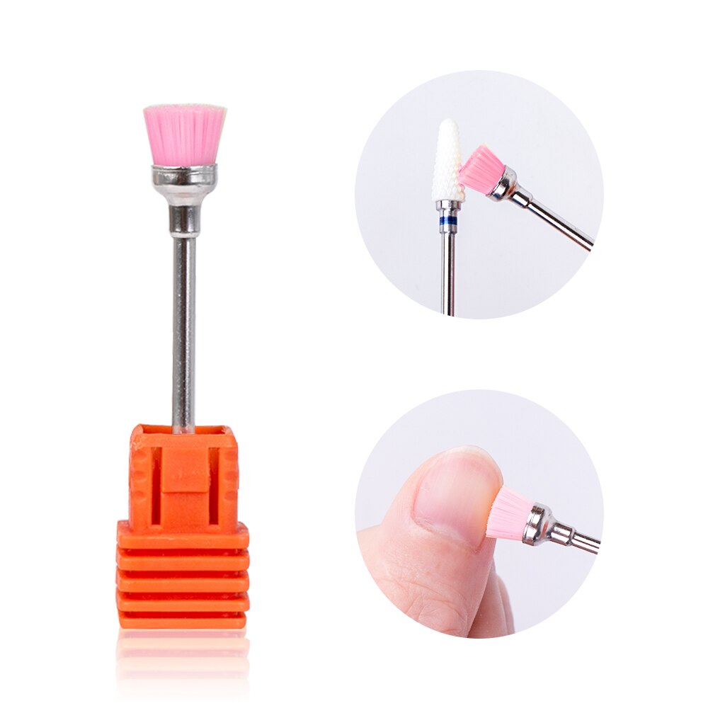 5pcs Diamond Milling Cutters for Manicure Ceramic Nail Drill Bits Manicure Cuticle Clean Bit Elecric Machine Pedicure Accessory: brush