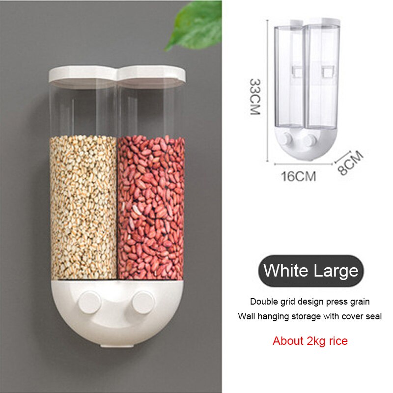 Wall-mounted Grain Storage Box Airtight Household Kitchen Bean Divot Rice Barrel Grain Storage Tank Kitchen Supplies