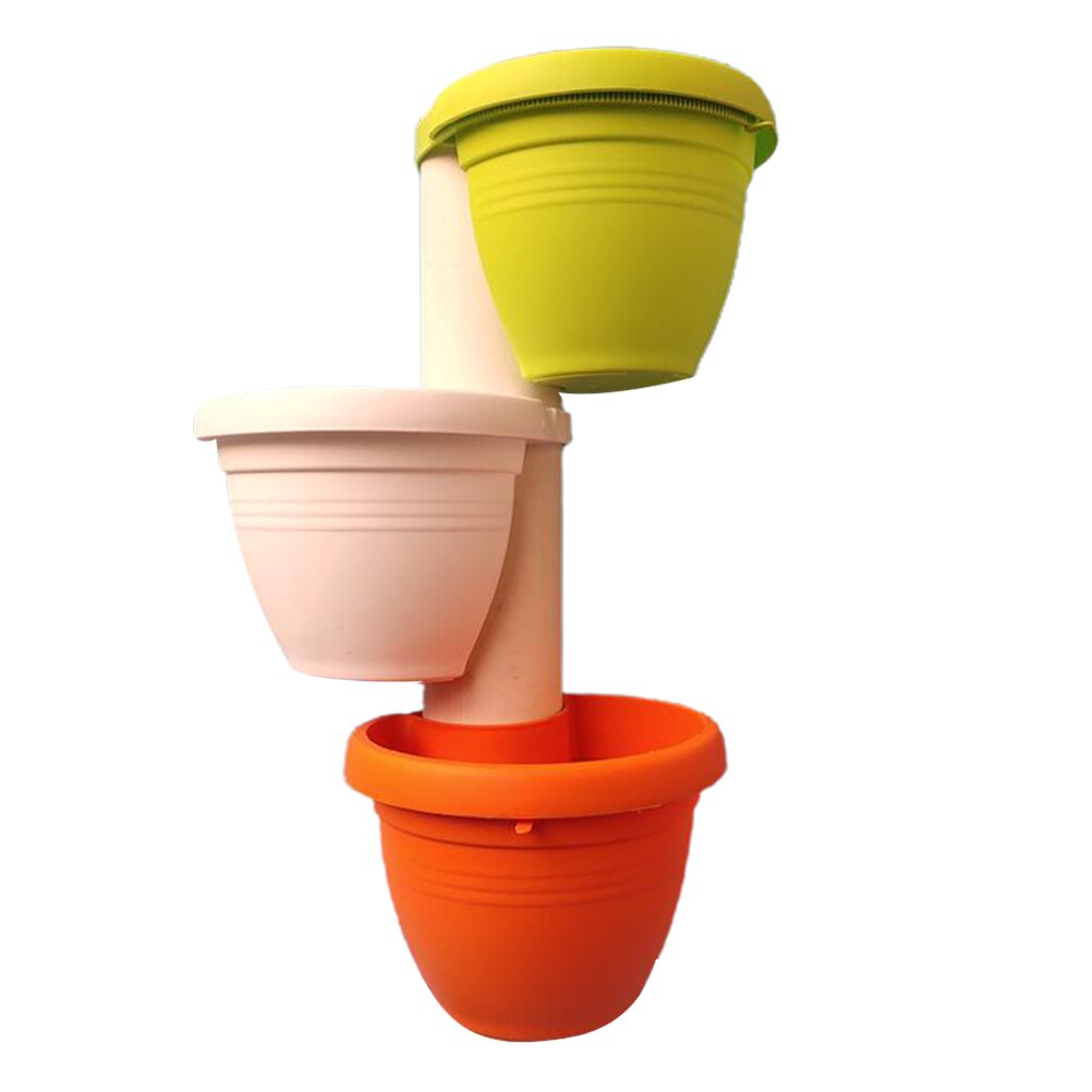 3Pcs/Set Drain Pipe Flower Pots Tubs Gutter Downspout Flowerpot for Plants and Flowers (Size S/L)
