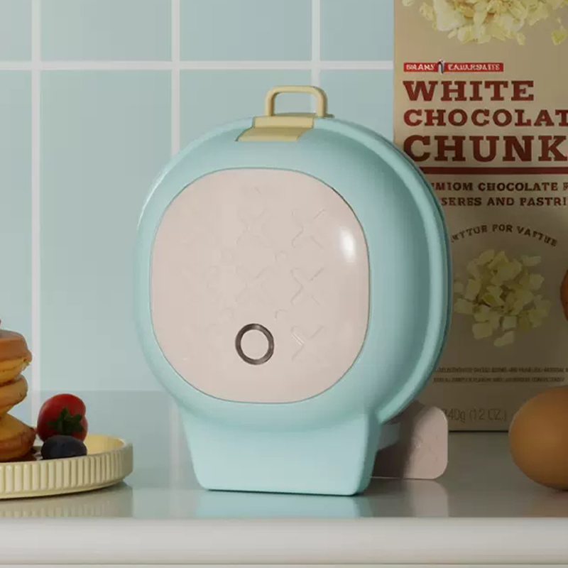 Dmwd mini elektrisk muffinsmaskin dubbelsidig uppvärmning våffeltillverkare smörgåsomelett frukost pannkaka elektrisk bakplåt: Brun