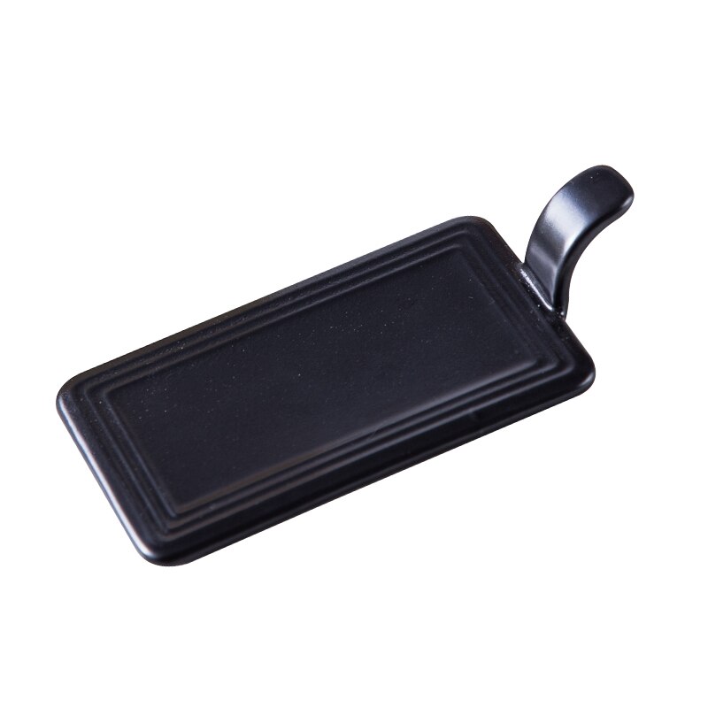 MUZITY Ceramic Cake Plate Round Triangle Rectangle Shape Small Black Plates Dessert Plate: Rectangle
