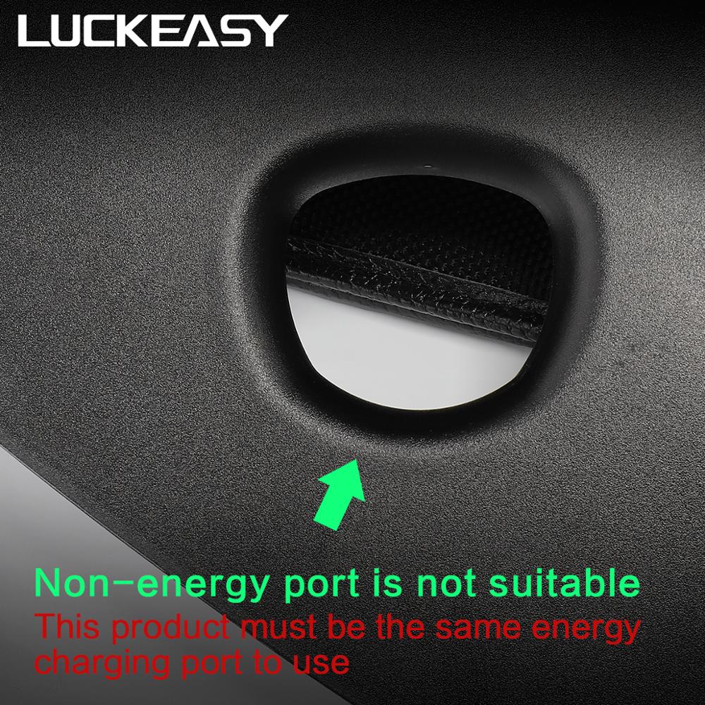 LUCKEASY Car charging port protection cover For tesla model 3 Charging port dust plug WHITE/BLACK