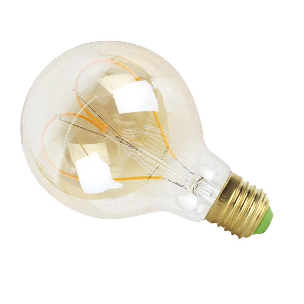 LED Glühbirne Ball Jahrgang Herz Geformt Licht Bauen-in Lampen retro Glas Dekorative Lampe Licht für Heimat Bar Cafe (Spannung 110-13: golden