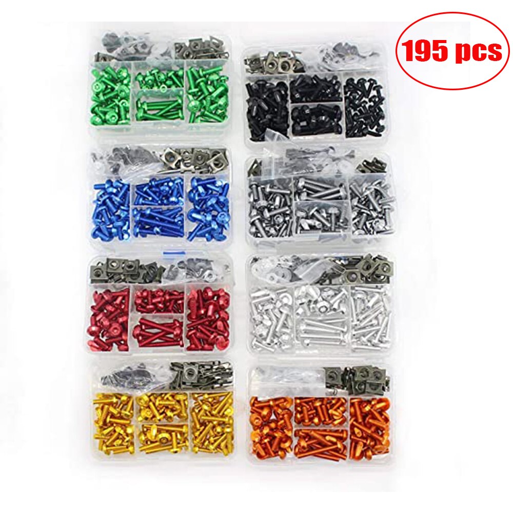 Kit de tornillos de carenado Universal, Clips de sujeción para Suzuki GSXR 600, 750, 1000, 600, 750, 1000, K1, K2, K3, K4, K5, K6, K7, K8, K9, 195/Uds.