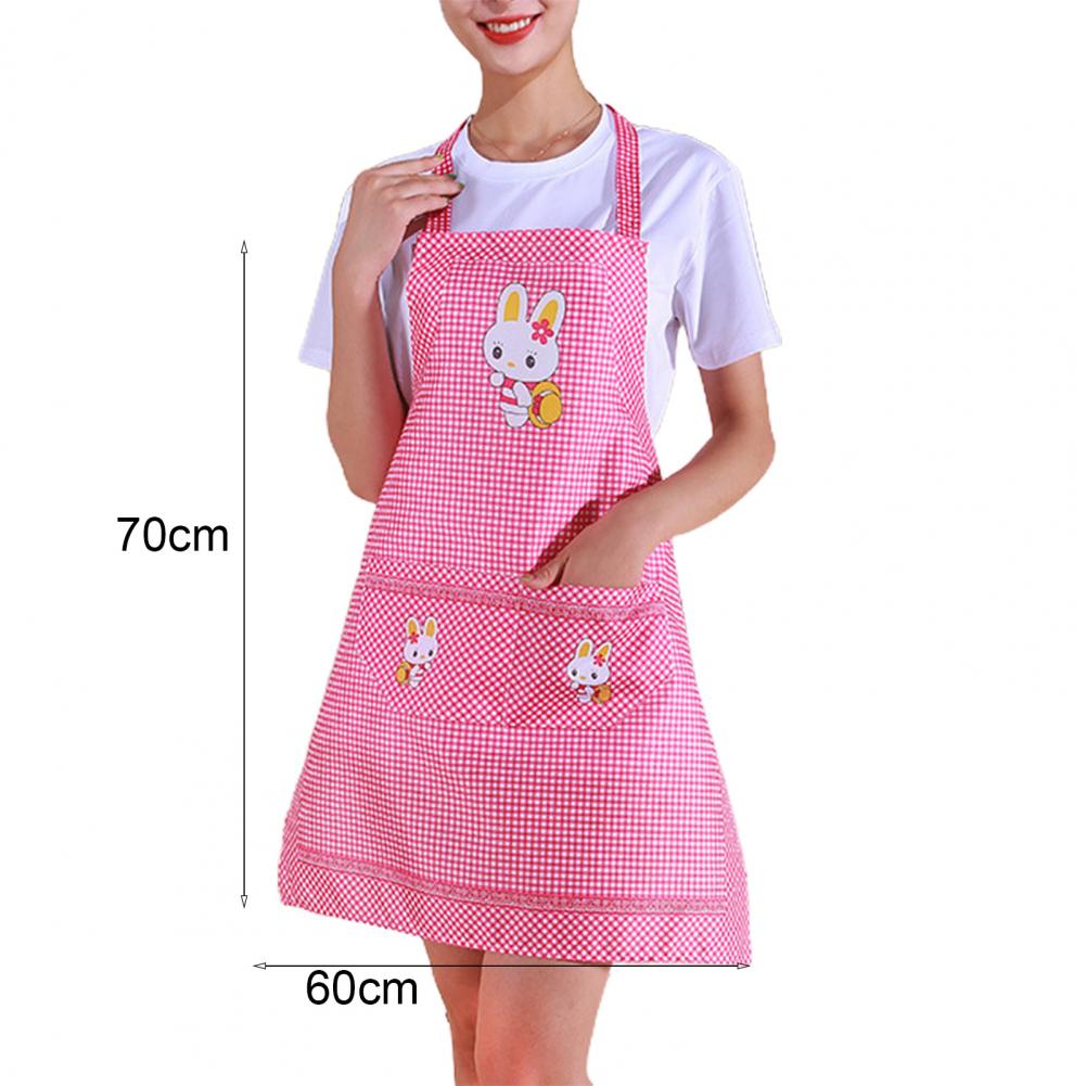 Keukenschort Huishoudelijk schoonmaakgereedschap Dubbele zak Cartoon Konijn Volwassenen Dame Vrouwen Schort Pasen Katoen Linnen Huishoudelijke benodigdheden