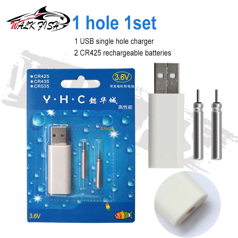 WALK FISH Luminous Electric Fishing Floats For LED Fishing Buoy Accessory Suit for Charger Devices Tools Tackle Accessories: A-1 hole 1set