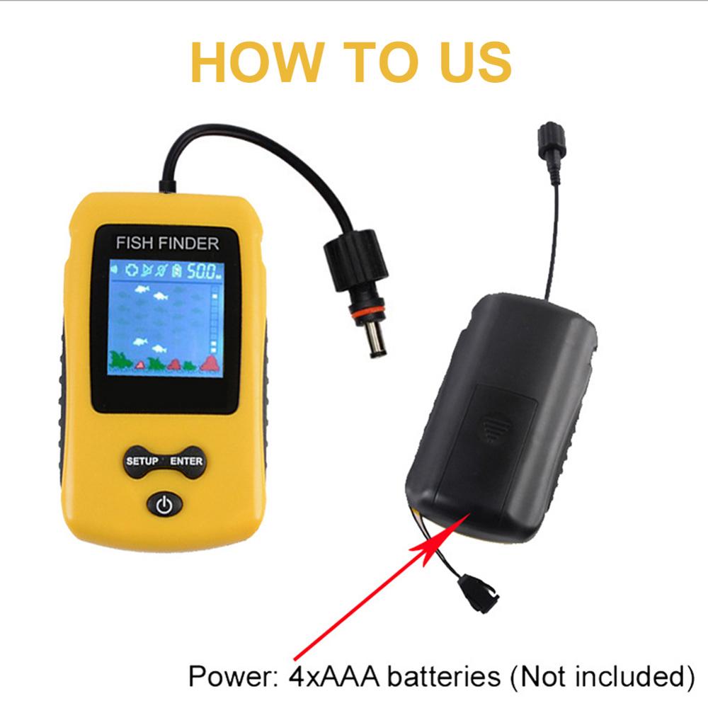 Handheld Fish Finder Portable Fishing Kayak Fishfinder Fish Depth Finder Fishing Gear with Sonar Transducer and LCD Display