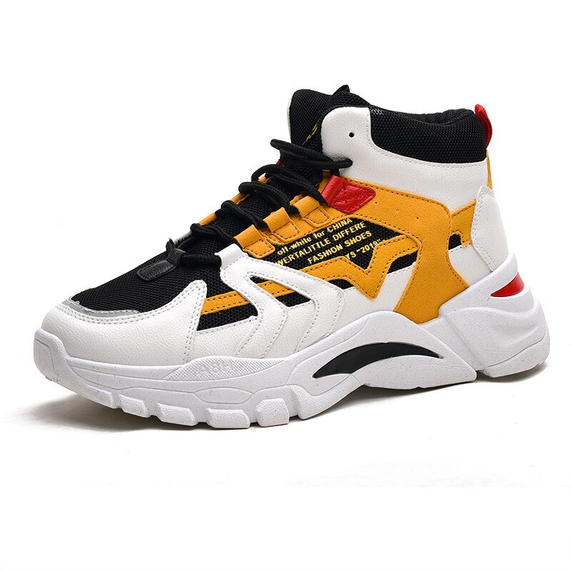 Vier Seizoenen Jeugd Mode Trend Schoenen Mannen Casual Verkoop Sneakers Mannen Kleurrijke Schoenen Mannelijke zapatos hombre Loopschoenen: Geel / 9.5
