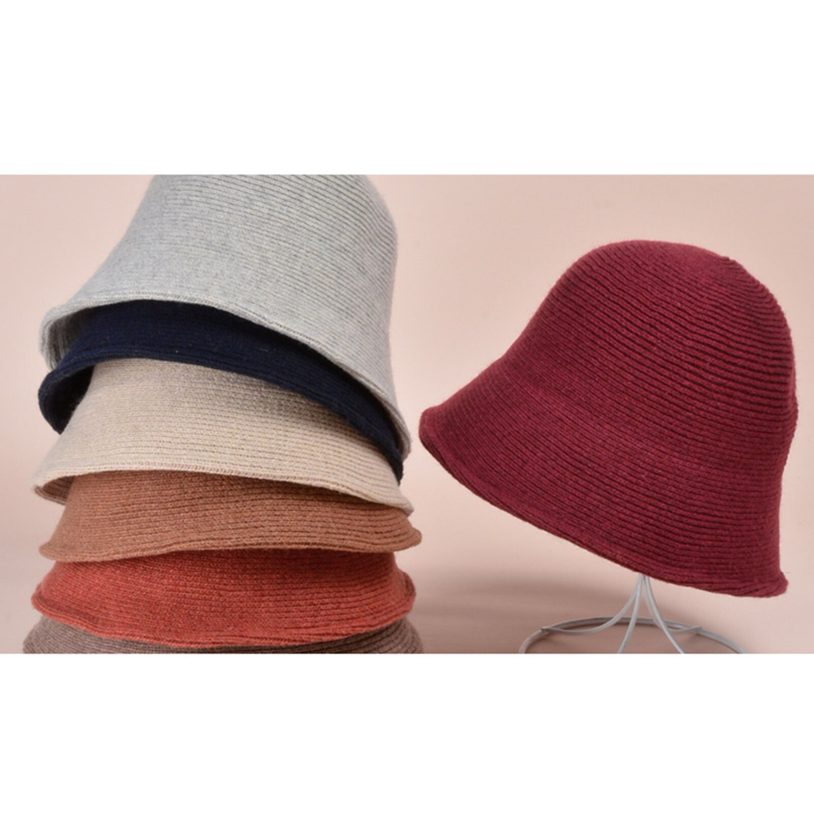 Sombrero de pescador de lana para mujer, gorro de  – Grandado