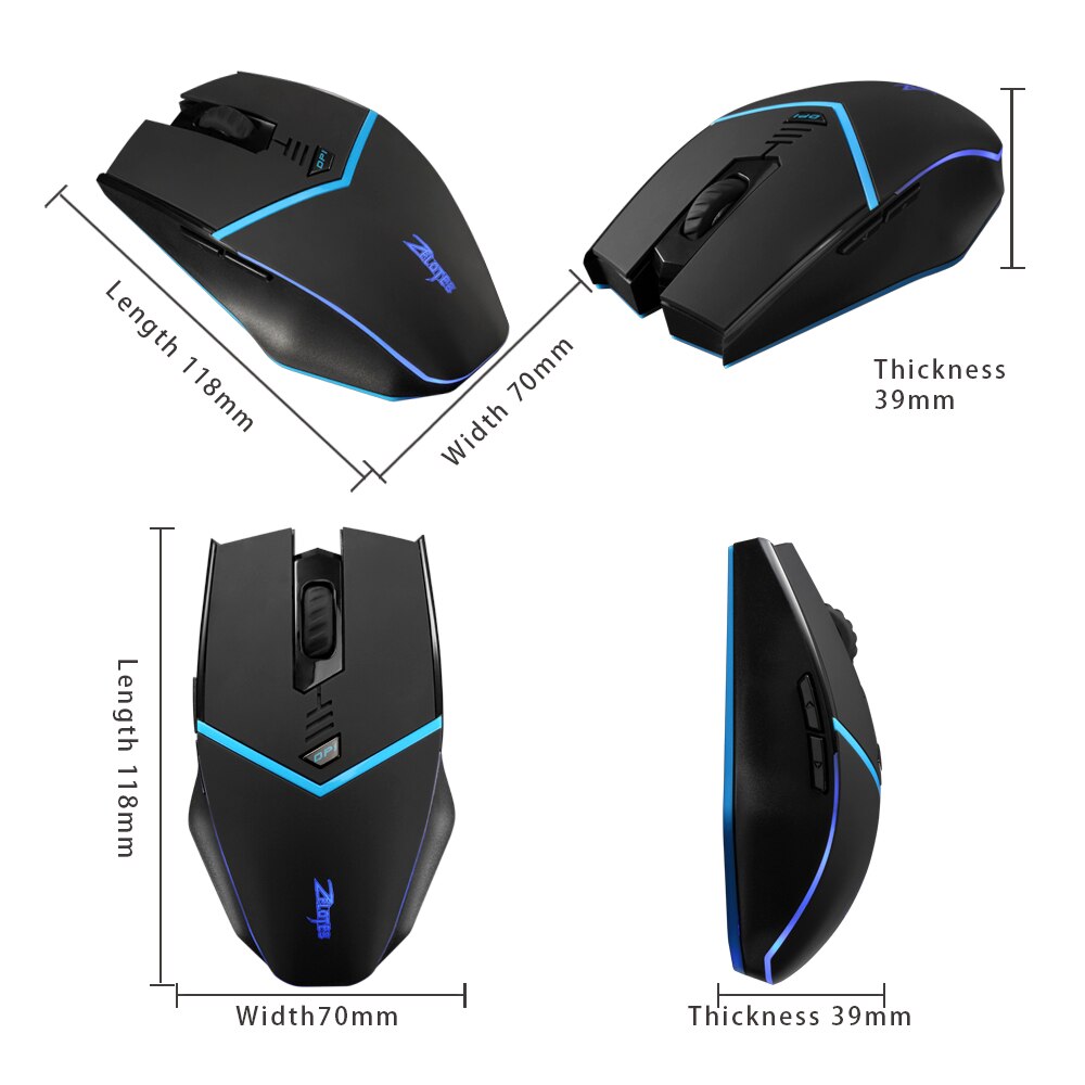 Wireless Gaming Mouse Computer Wireless Receiver Mouse PC Mause Ergonomic Mouse 2400DPI Blue Light USB Optical Mice For Laptop