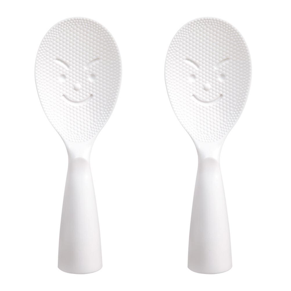 2pcs Smiling Face Rice Spoon Durable Rice Paddle Rice Bowl Spoon for Home Restaurant: Default Title