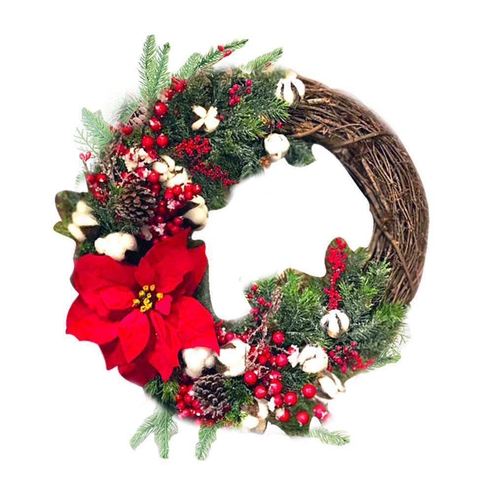 Guirnaldas navideñas artificiales para puerta, suministros decorativos para puerta, decoración colgante para fiestas y Navidad, F2S2