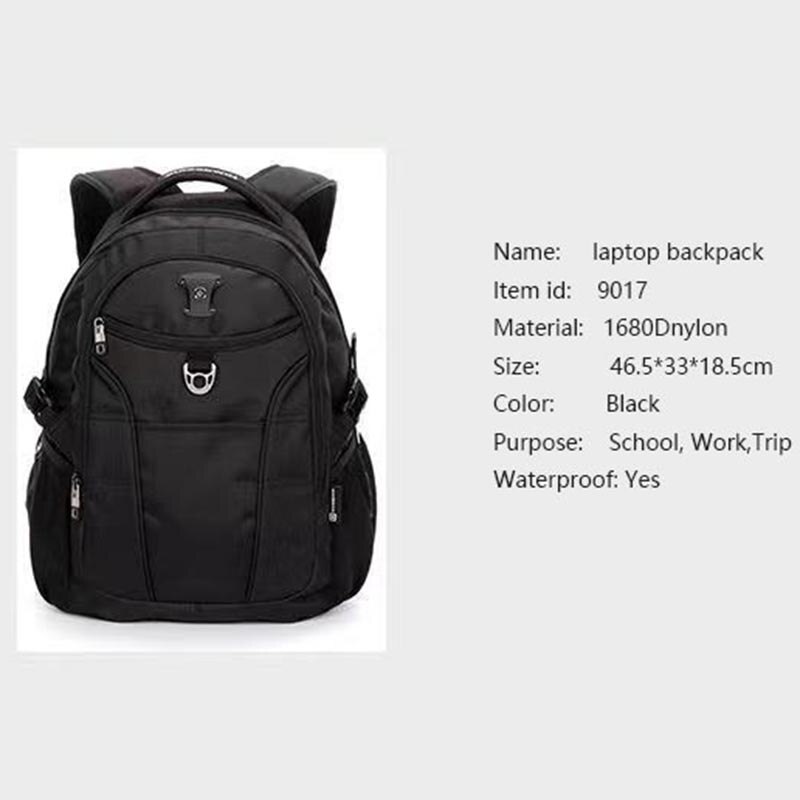 Swiss-Multifunctional 14 Inch Laptop Backpack,Durable 1680D Nylon,Water Resistant,35L Travel bag, College School bag