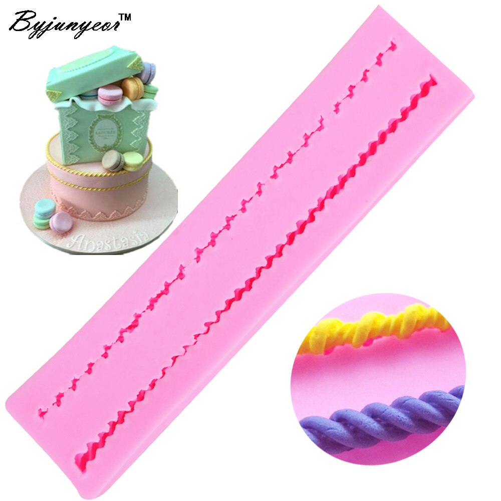 Byjunyeor M310 Rope UV Resin Silicone Mold Fondant Chocolate Candy Lollipop Crystal Epoxy Soft Clay Bake Tool