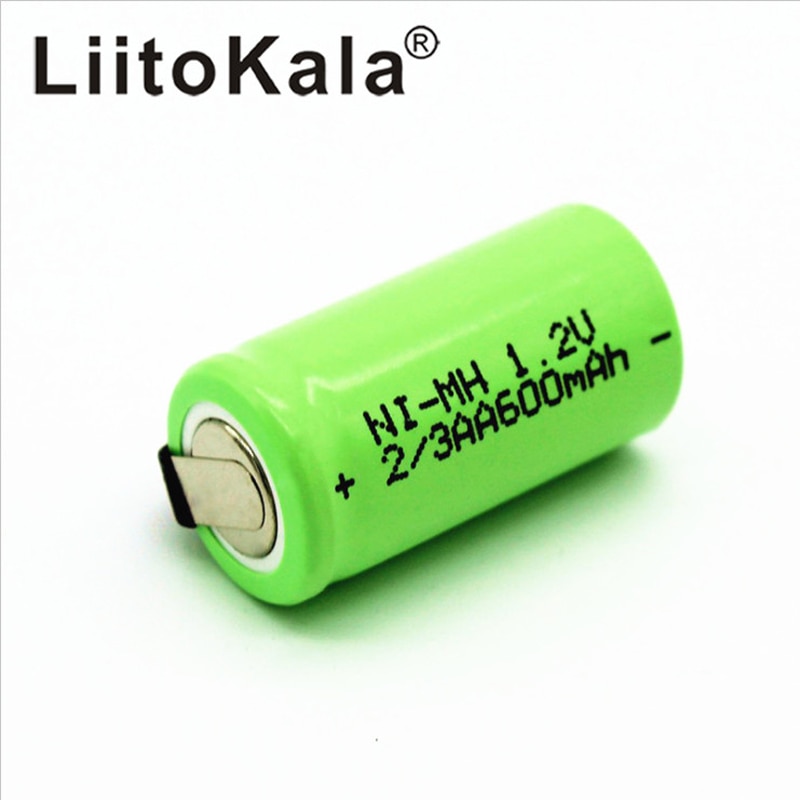 LiitoKala 2/3 AA Rechargeable Battery 600mAh Ni-Cd nicd 1.2V Battery Batteries Blue - the more , the cheaper-