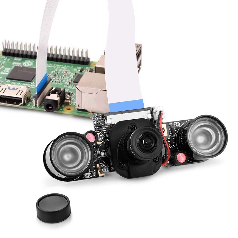 Módulo de cámara de visión nocturna para Raspberry Pi 4, Mini 5MP 1080P HD Video OV5647 Sensor Webcam Kit con ir-cut integrado