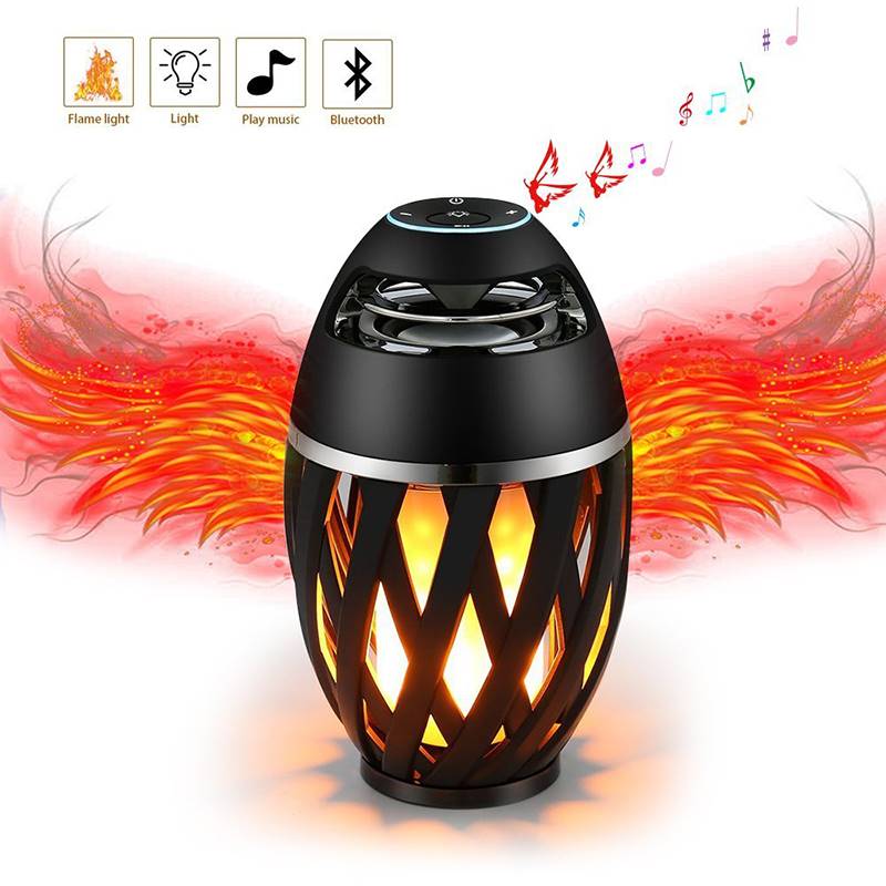 Portable Outdoor Waterdichte Draadloze LED Vlam Lamp Bluetooth Speaker