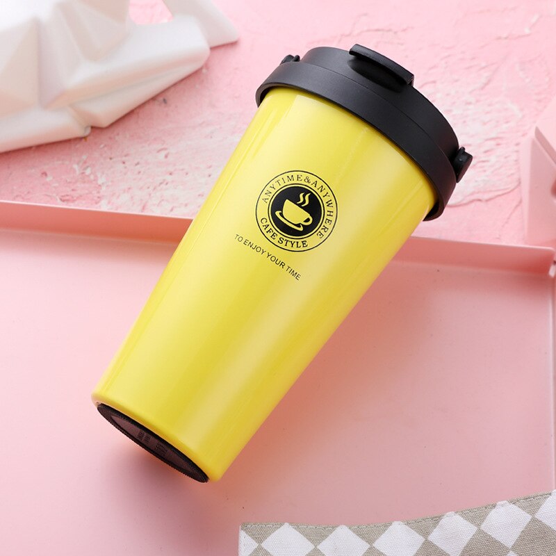 12 Colors 500ml Coffee Thermos Cup Stainless Steel Thermos Mug Vacuum Flask Coffee Cups Travel Mug Hydro Flask Water Bottle