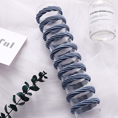 Et sæt  of 10 stk koreansk simpelt sømløst hår slips kvinders lille friske bundet hestehale reb hovedbeklædning mori pige elastik: B2-10 stk