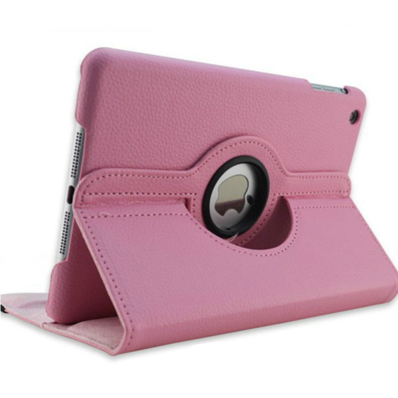 Funda para iPad 2, 3, 4, 360 grados, funda de piel sintética giratoria para Apple iPad 2, 3, 4, fundas con soporte, Smart Tablet A1395, A1396, A1430: Rosa