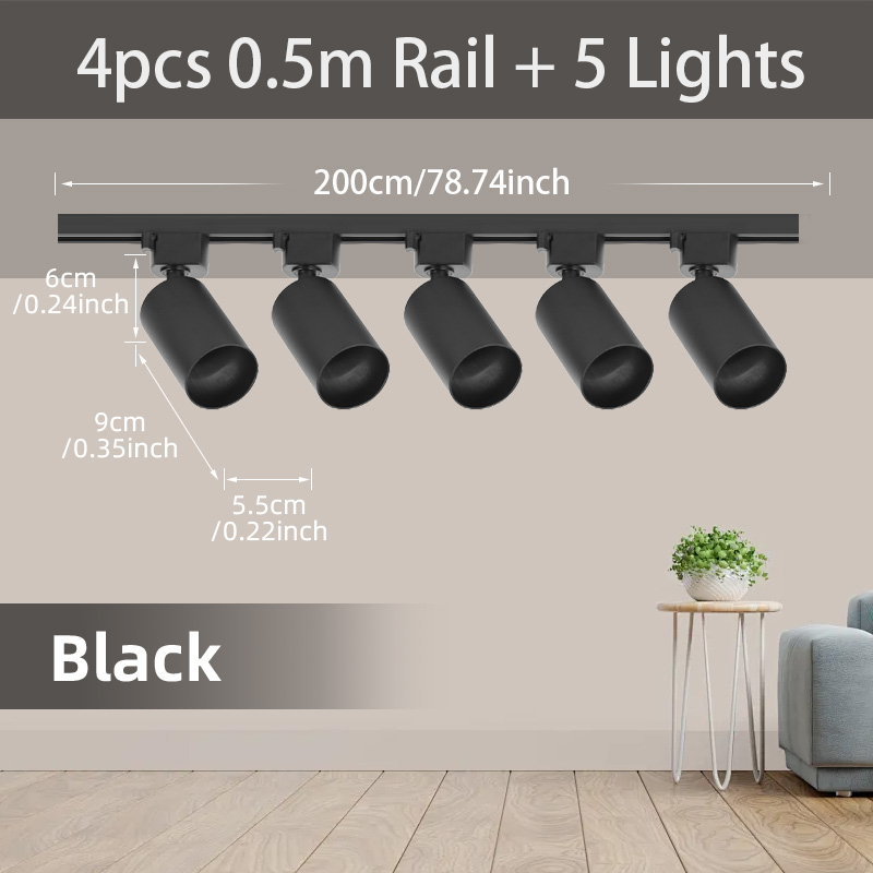 Juego completo de luces Led para riel de techo, foco de fuente de luz GU10 reemplazable para sala de estar y dormitorio, lámpara Led para riel: Amarillo oscuro / Beige