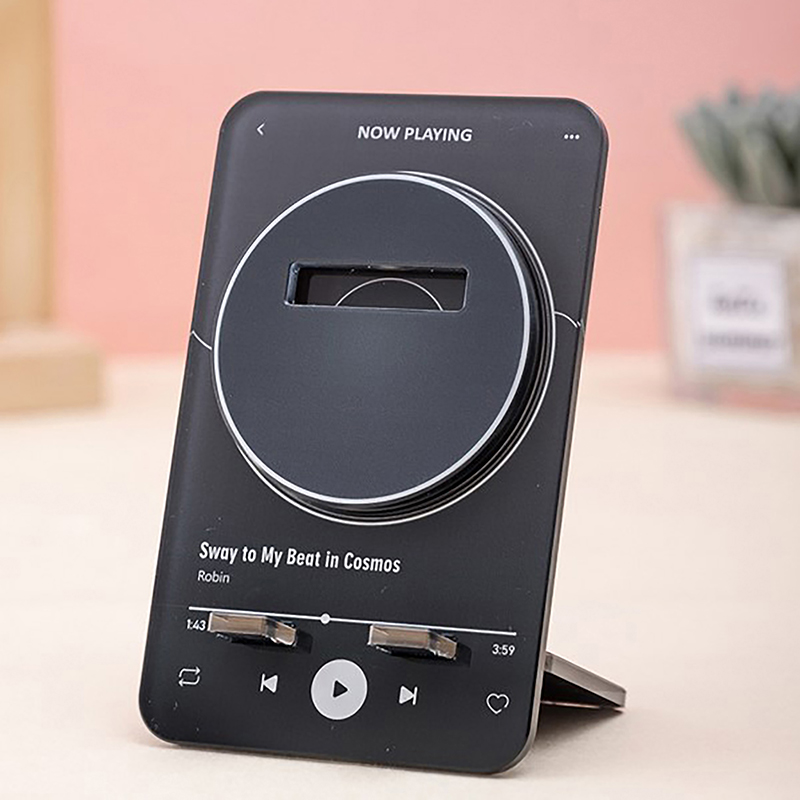1Pc Color Music Player Acrylic Round Metal Badge Rotate Display Stand Manga Game Fans Souvenir Baji Guzi Holder Desktp Ornament