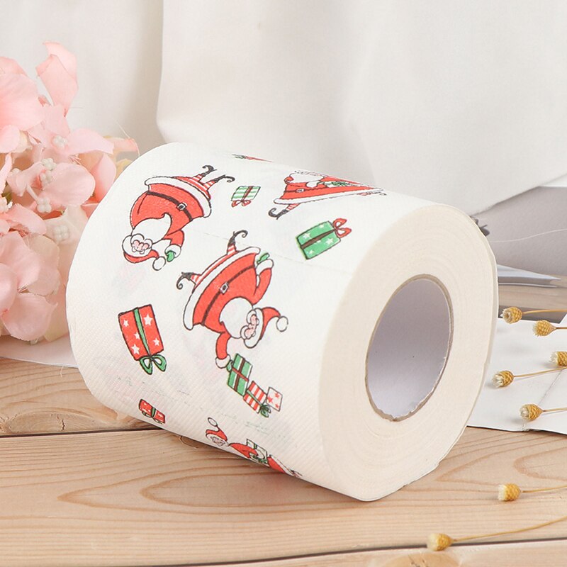 Christmas Paper Decor Newest Festive Paper Roll Tissue Decorations Xmas Santa Room Toilet