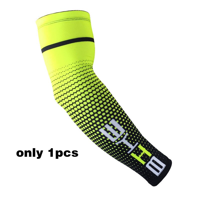 1Pcs Sports Sleeves Thin Breathable Men And Women Outdoor Cycling Climbing Fishing Basketball Sunscreen Ice Silk Arm Guard: 1pcs green / L