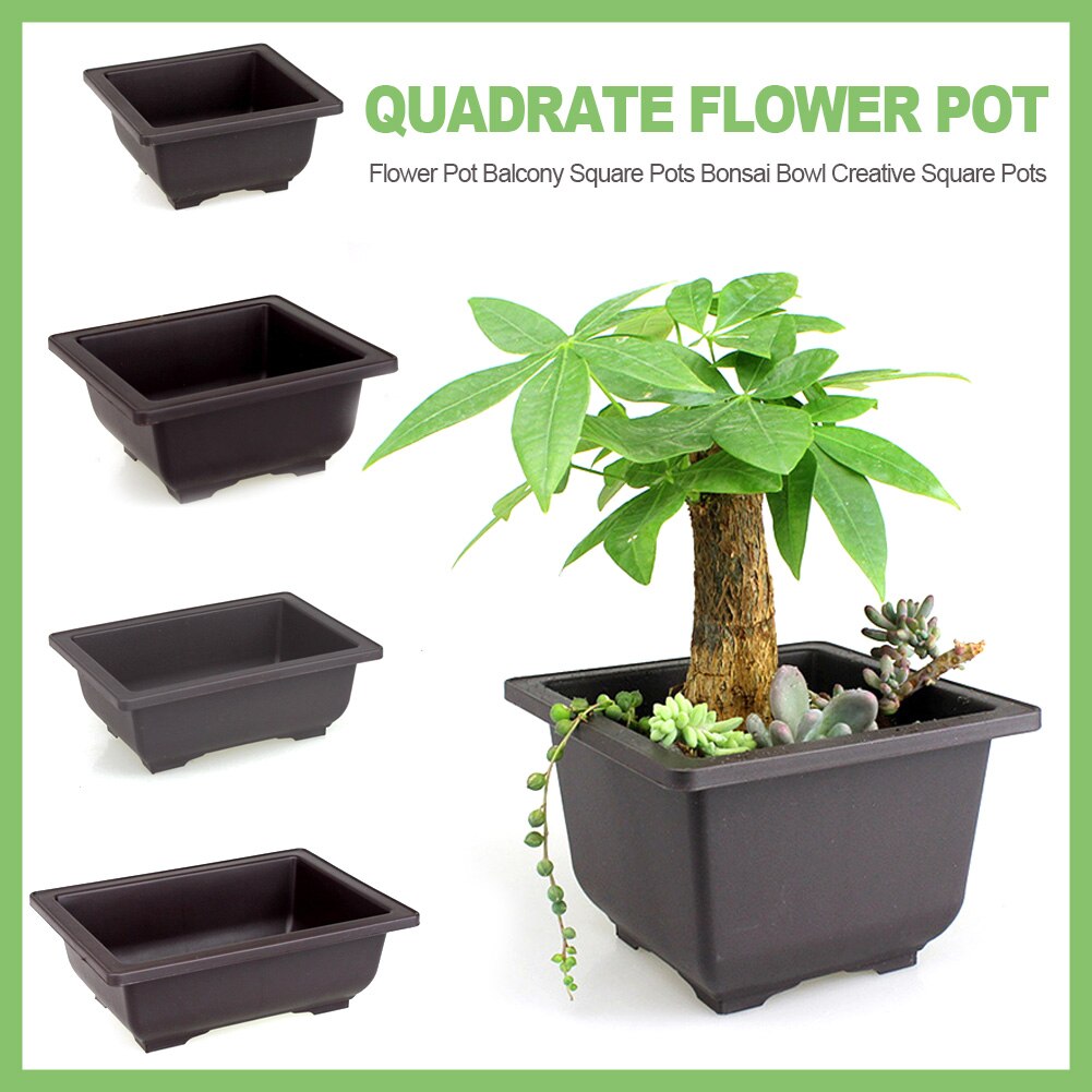 Vaso di fiori imitazione plastica balcone vasi quadrati fiore Bonsai ciotola vivaio bacino fioriera imitazione rettangolo per la decorazione del giardino
