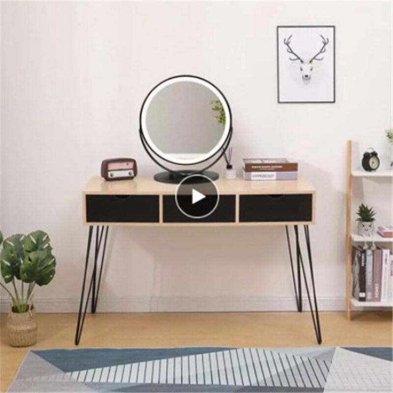 1PC Rotatable Round Makeup Mirror With LED Light Dressing Table Beauty Mirror Beauty Tool Fill Light LED Touch Screen Mirror HWC