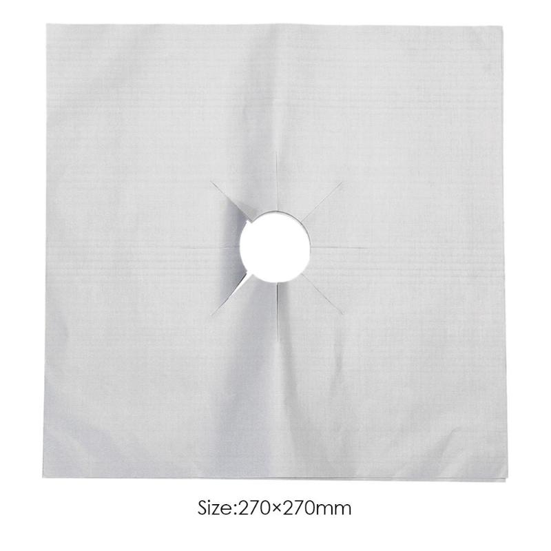 1/2 piezas de la estufa de Gas de protectores reutilizables quemador de la estufa de Gas de la cubierta de protección de salvamanteles herramientas de cocina protectores cubierta: 1pc Silver