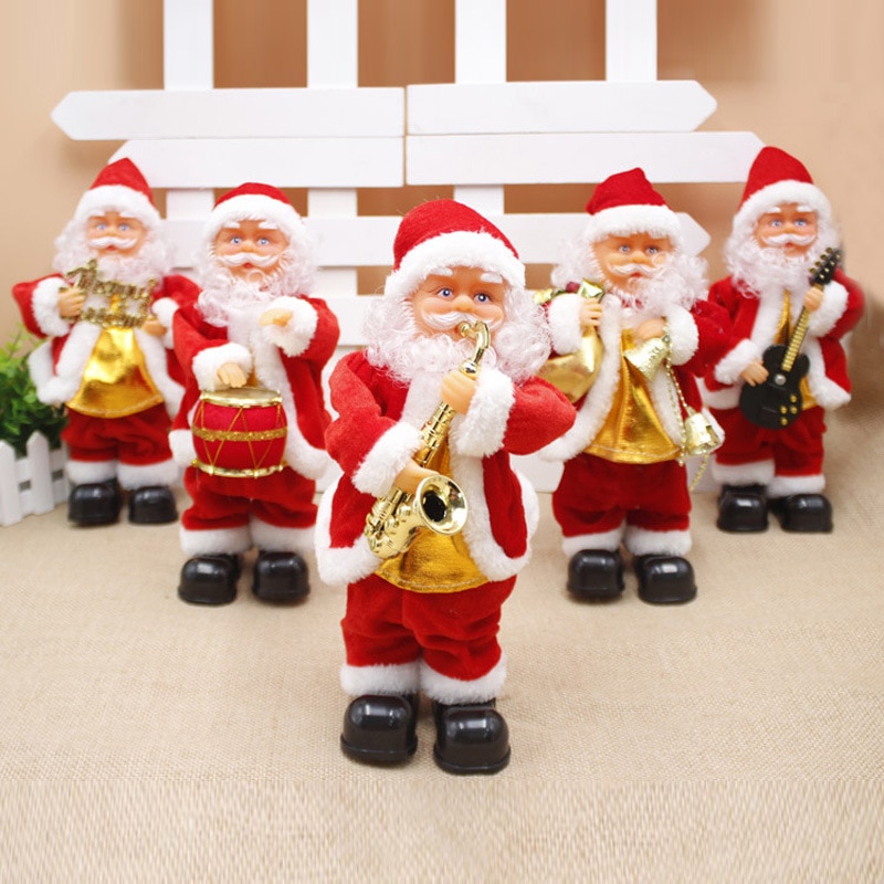 noël électrique Vintage animé Saxophone danse musique père noël poupée décorations de noël pour la maison enfants