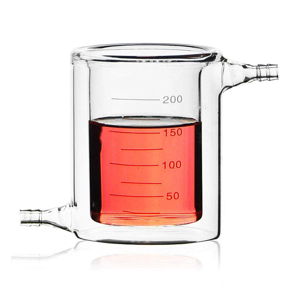 200ml Lab Jacket Glass Beaker Jacketed Cup Laboratory Chemistry Glassware Grandado 4989