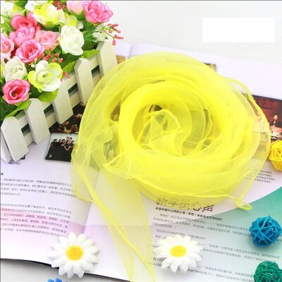 60cm*60cm sommarhalsdukar solskyddad näsduk dam godisfärg halssjal sommar strandsemestertillbehör halsdukar: Gul