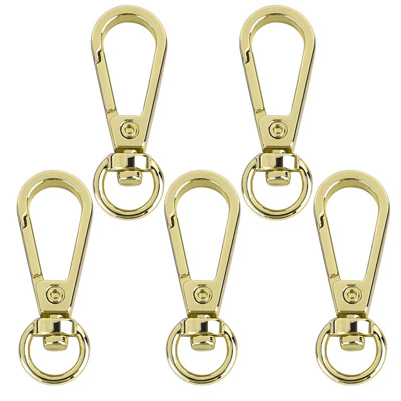 5 Stuks Metalen Draaibare Karabijnhaakjes Clips Ringen Clip Haken Voor Diy Ambachtelijke Tas Riem Sleutelhanger Ketting Ketting Armband Ketting: Antiek Zilver